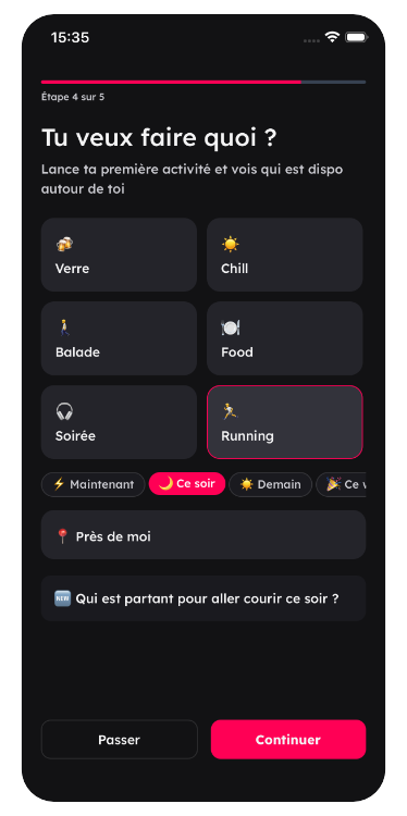 Crée ton activité en 10 secondes